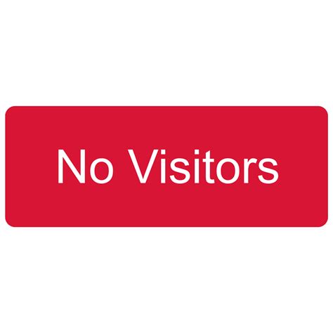 No Visitors White On Red Engraved Sign Egre 475 Whtonred No Visitors