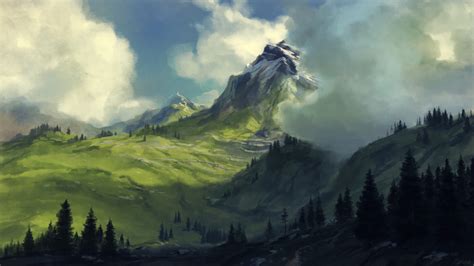 Artstation Clouds In The Mountains