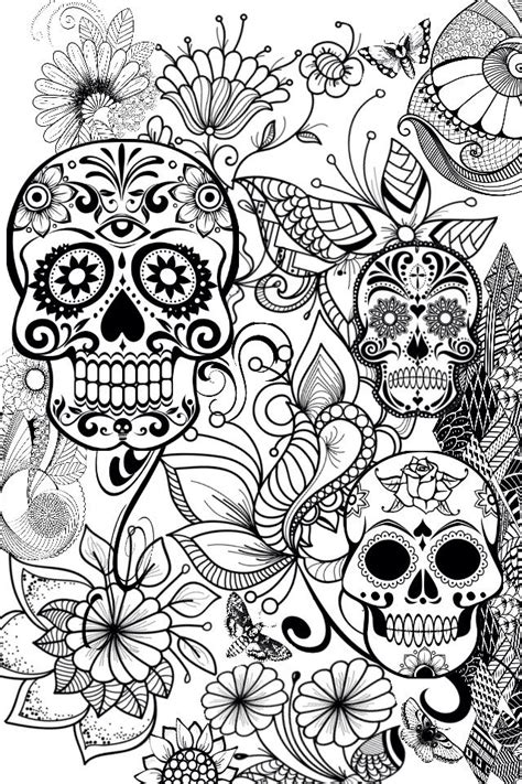 With day of the dead coming closer, beginning november the first this year, the one most important thing on everyone's mind is the sugar skull. Free printable!! | Krissys favorite color pages ...