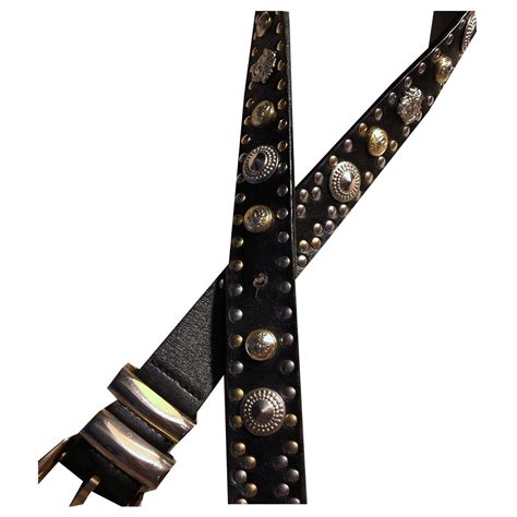 Vintage Gianni Versace Leather Belt Black Ref170243 Joli Closet