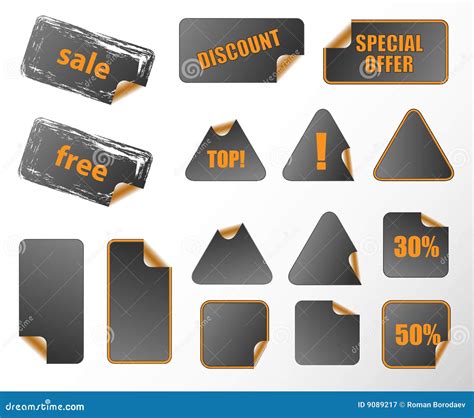 Price Tags Promotion Set Vector Flat Sticker Isolated Icon Sale Label