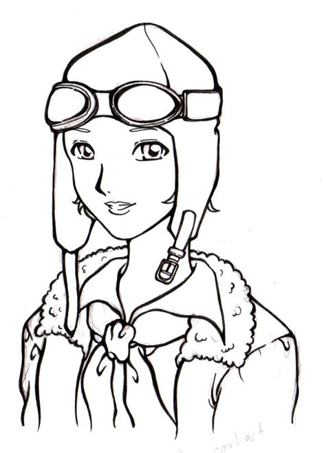 Amelia Earhart Cartoon Coloring Page Coloring Pages