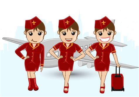 Airhostess Face Expressions Flight Attendants Three Airhostess Dress