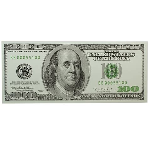 100 Dollar Bill Cutout