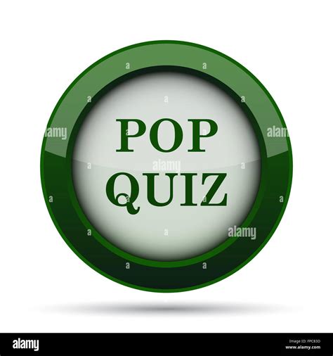 Pop Quiz Icon Internet Button On White Background Stock Photo
