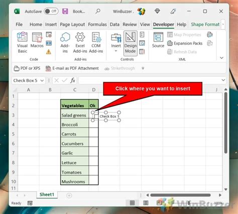 How To Insert A Checkbox In Excel Winbuzzer