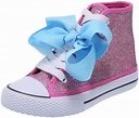 JoJo Siwa Bow Sneaker High Top Silver Glitter Shoe For Girls Shoe Sizes ...