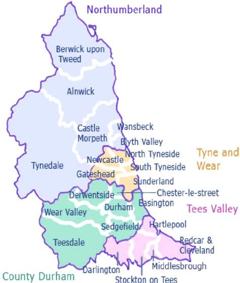 Map Of North East England Source One North East