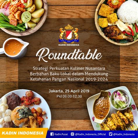 Poster makanan khas nusantara adalah poster pendidikan dengan gambar berbagai makanan khas nusantara. Kadin Kamar Dagang Dan Industri Indonesia Rountable