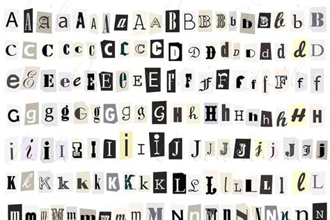 The folder shall have straight sides. Newspaper Alphabet 275 symbols | Lettering alphabet ...