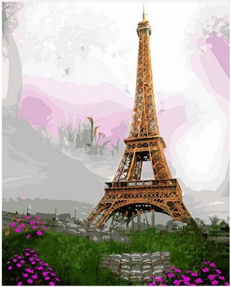 Landscape Paint By Numbers Kit 1620 Diy Painting Eiffel Tower In