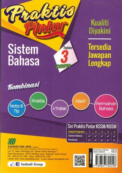 Latih tubi sistem bahasa tingkatan 2. PRAKTIS PINTAR SISTEM BAHASA TINGKATAN 3 KSSM 2019