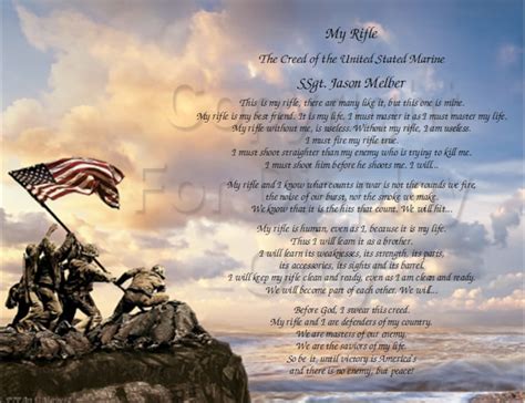 Us Marine Corps Creed My Rifle Personalized Print Etsy