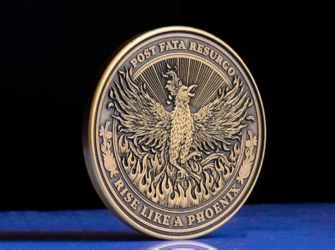 Phoenix Coin Edc Reminder Challenge Coin Phoenix Bird Fire Etsy