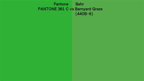 Pantone 361 C Vs Behr Barnyard Grass 440b 6 Side By Side Comparison