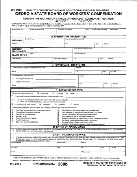 Ga Workers Comp Medical Treatment Forms Wc 200 Wc 205 Wc 207