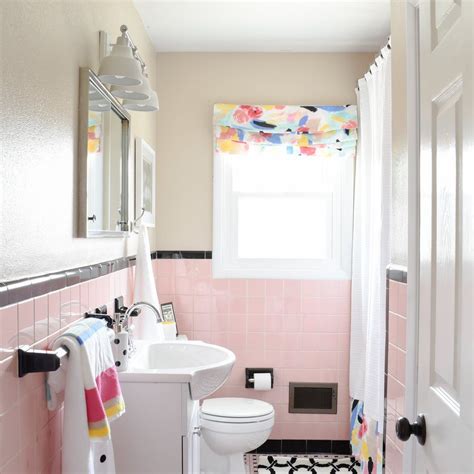 Budget Pink Tile Bathroom Refresh My Apartment Therapy Featured Bathroom How I Made A Cramped
