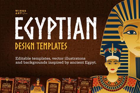 Egyptian Backgrounds And Frames Custom Designed Illustrations