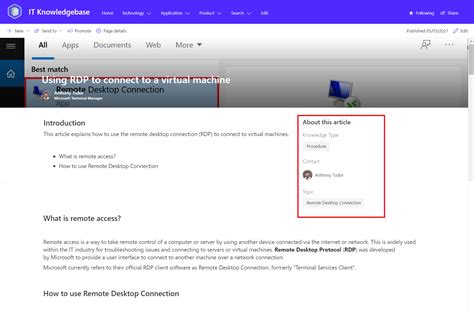 sharepoint online knowledge base template