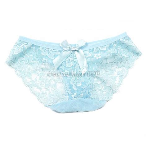 sexy lace bow knot briefs women flowers panty see through knickers underwear m55 ebay