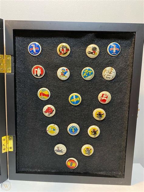 19 Vintage Kelloggs Pep Pins Military Squadron Insignia With Frame