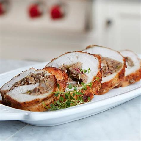 Turkey Roulade With Herbed Cornbread Stuffing And Apple Cider Gravy