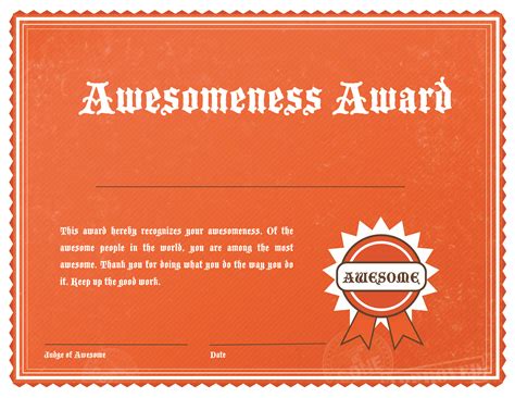Funny Certificates Template Create A Memorable Award Night Free