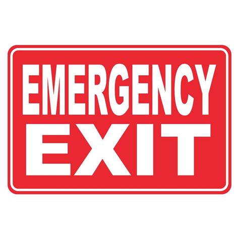 8 In X 12 In Plastic Emergency Exit Egress Sign Pse 0090 The Home