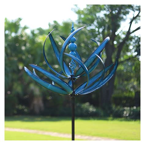 Cyan Oasis Yard Garden Wind Spinners - Extra Large Outdoor Metal Wind