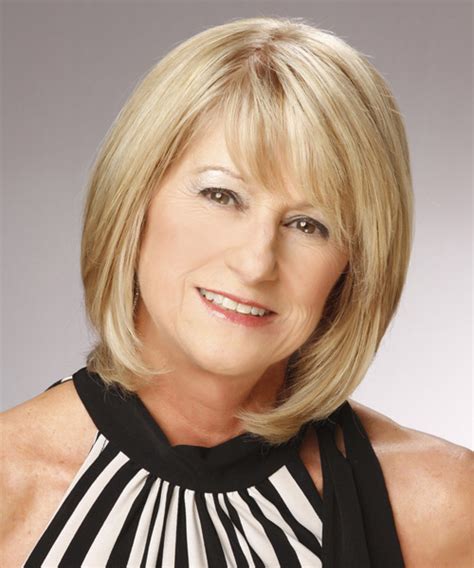 Neck length hair with bangs. Medium Straight Formal Bob Hairstyle with Side Swept Bangs ...