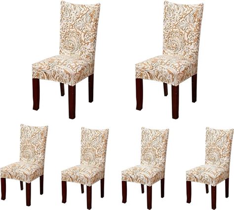 Soulfeel 6 X Soft Spandex Fit Stretch Short Dining Room Chair Covers