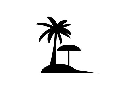 Beach Monochrome Icon Vector Gráfico Por Hoeda80 · Creative Fabrica
