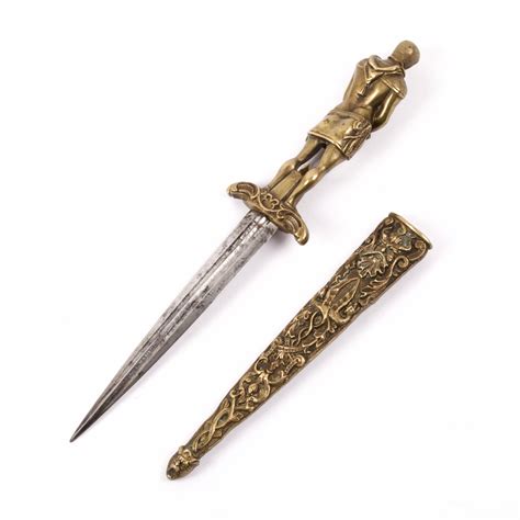 European Antique Romantic Dagger With Executioner Antique Weapons