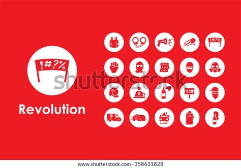 Set Revolution Simple Icons Stock Vector Royalty Free 358631828