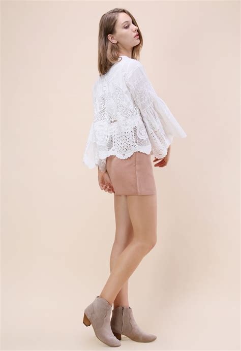 Beauty Full Lace Cutout Top In White Retro Indie And Unique Fashion