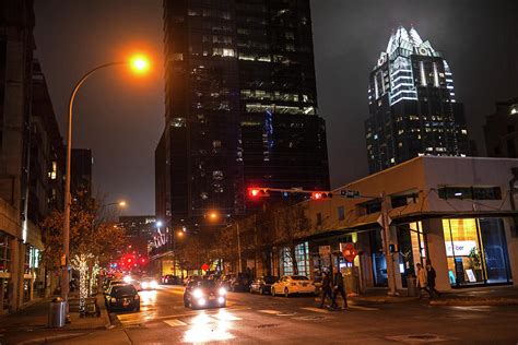 Austin At Night The Streets Of Austin Tx Texas Downtown Photograph By