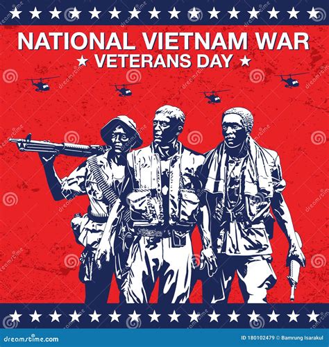 National Vietnam War Veterans Day Banner Vector Illustration Redaktionelles Stockbild