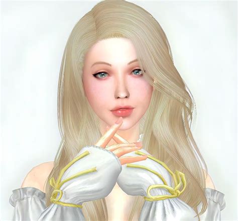 A Digital Painting Of A Woman With Long Blonde Hair Wearing White