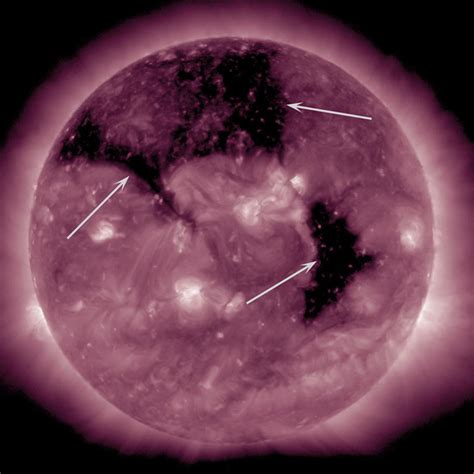 Space Images A Triumvirate Three Coronal Holes