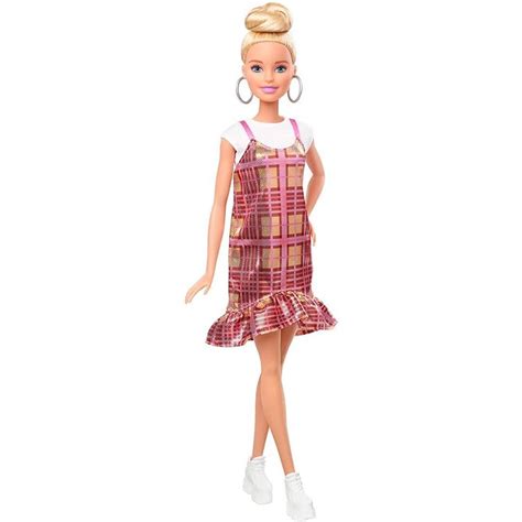 Koop Barbie Fashionista Blonde Doll W Checkered Dress Ghw56