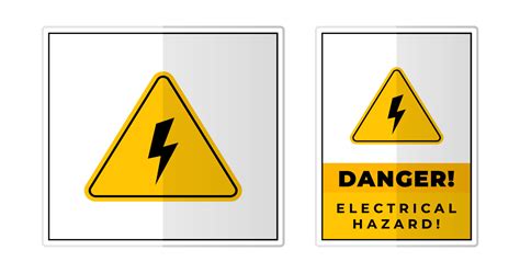 Danger Electrical Hazard Sign Label Symbol Icon Vector Illustration