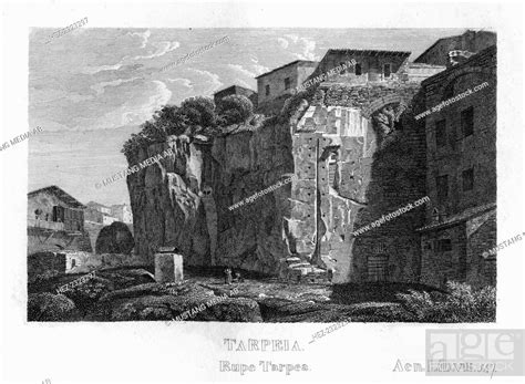 Tarpeian Rock Rome C1833 A Steep Cliff On The Southern Side Of The