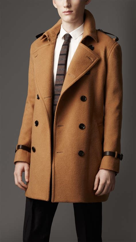 Lyst Burberry Midlength Wool Cashmere Trench Coat In Brown For Men