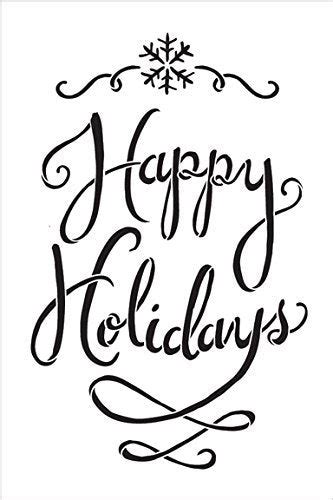 Happy Holidays Stencil By Studior12 Festive Christmas Word Art Reu