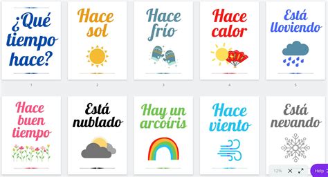 weather spanish vocabulary printable posters hace sol está etsy