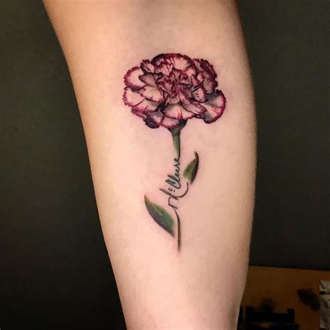 Flower tattoos are very popular in different kinds, sizes and colours. Simple Small Carnation Floral Designs: 27+ January Birth ...