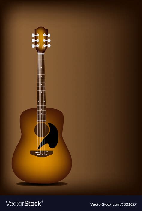 Free Download Beautiful Acoustic Guitar On Dark Brown Background