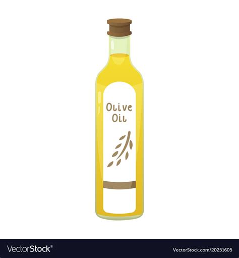 Olive Oil Bottle In Cartoon Royalty Free Vector Image