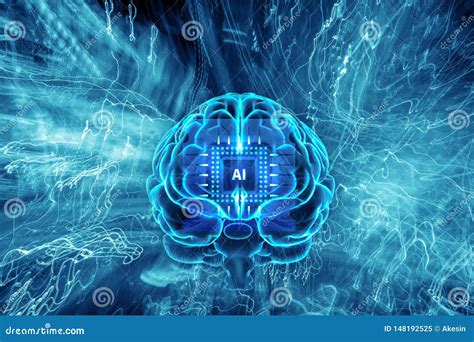 Background Of Artificial Intelligence Human Brain With Ai Computer