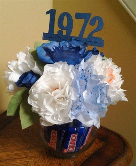 Class Reunion Centerpiece Coffee Filter Flowers Vase Filled With